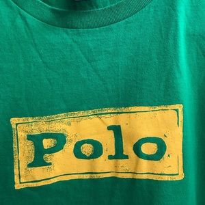 RALPH LAUREN POLO GREEN AND YELLOW TEE SHIRT LARGE